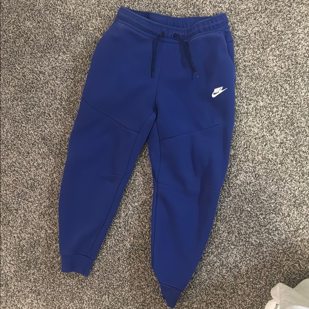 Nike Tech Blue Sweatpants with Tapered Leg and Elastic Cuffs